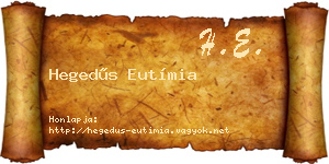 Hegedűs Eutímia névjegykártya